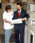 Steve Johnson and Gail Oberhart with Imagerunner 150